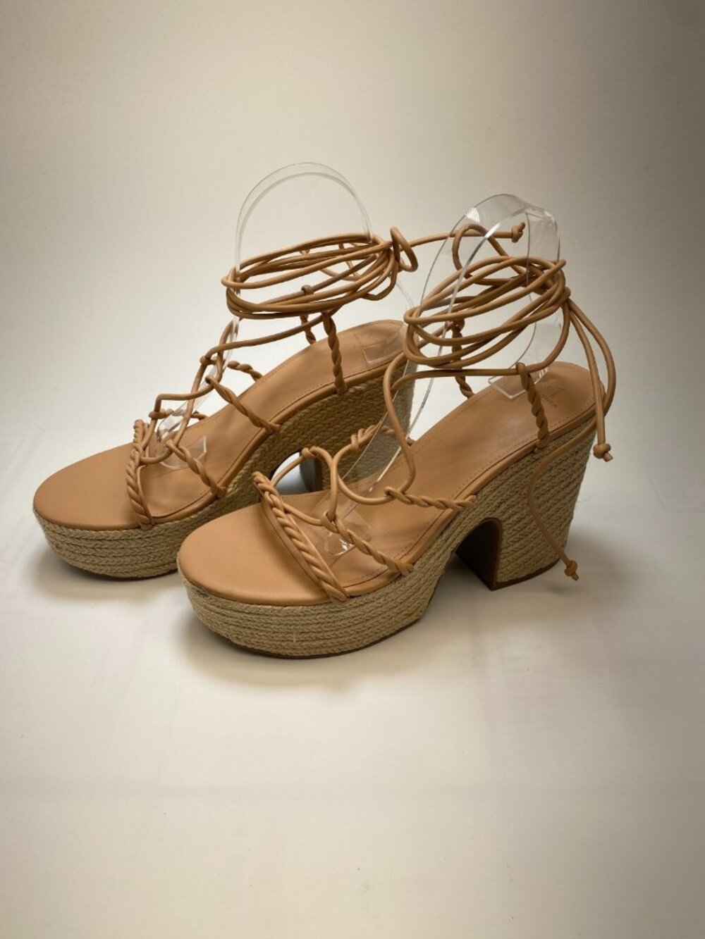 Marc Fisher Women's Oliver Espadrille Tan Strap Wedge Sandal Sz 10